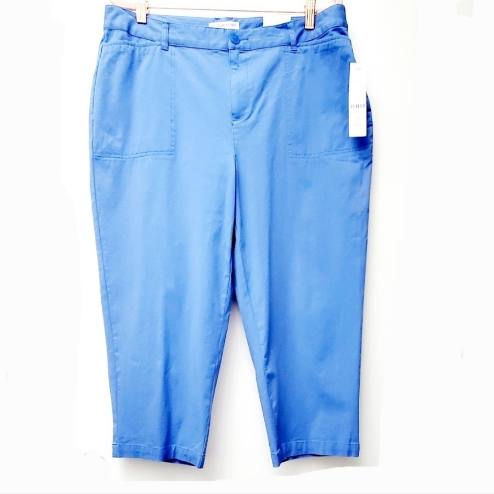 Coldwater Creek Light Blue Natural Fit Stretch Cropped Pants Size 14 New